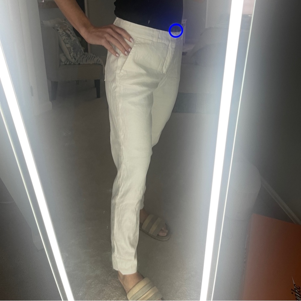 Banana republic Avery washable stretched linen white pants 2L
